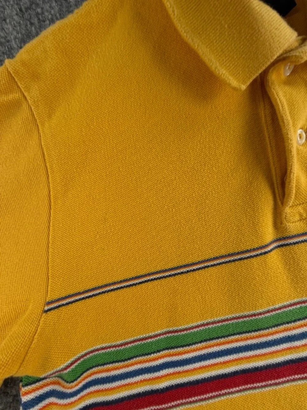 Polo Ralph Lauren Boys Polo Striped Yellow Green Blue Pony Logo Large 14/16